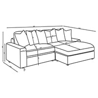 Blaine Upholstered Reversible Chaise Sectional Sofa Fog - Home & Sleep Outlet