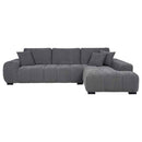 Octavia Upholstered Sectional Chaise Sofa Charcoal Grey