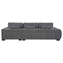 Octavia Upholstered Sectional Chaise Sofa Charcoal Grey