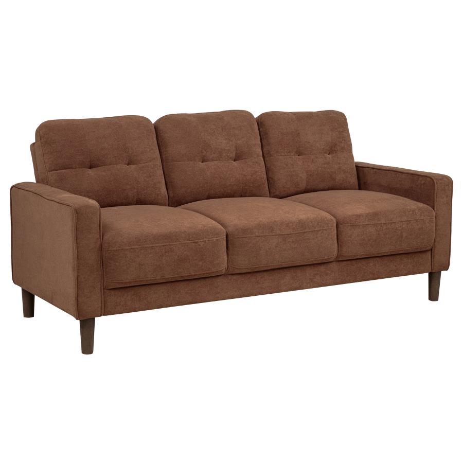 Home & Sleep Outlet - Bowen II 2-piece Fabric Upholstered Track Arm Sofa Set Rust