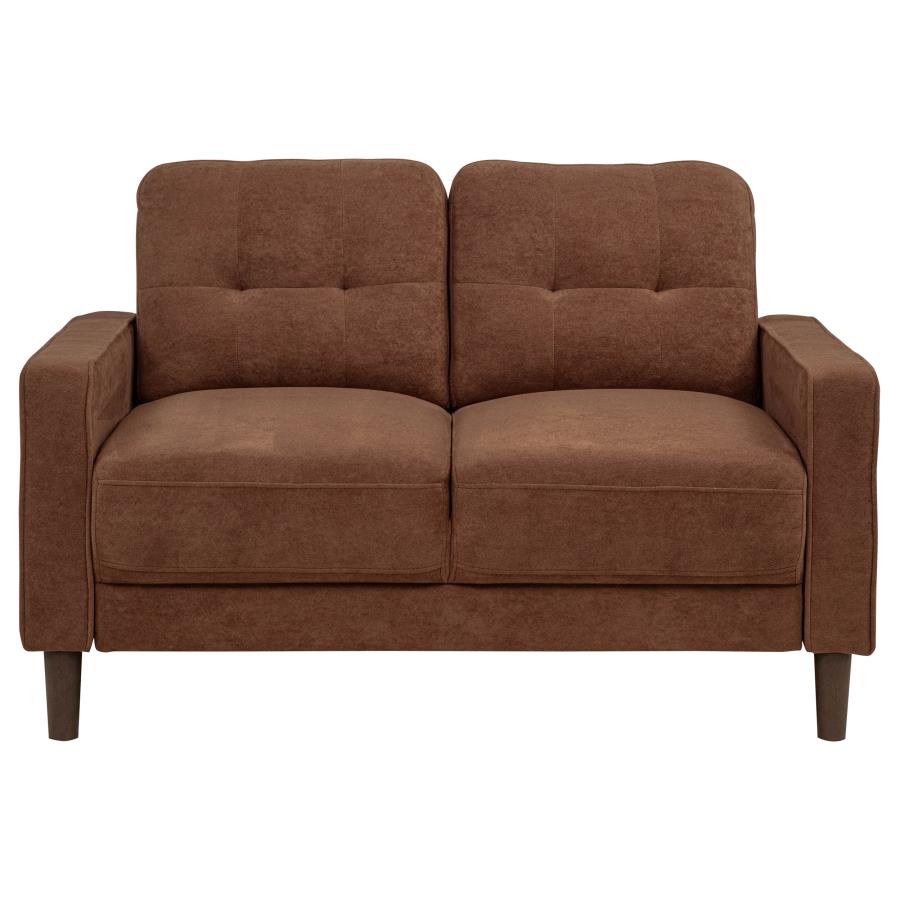 Home & Sleep Outlet - Bowen II 2-piece Fabric Upholstered Track Arm Sofa Set Rust