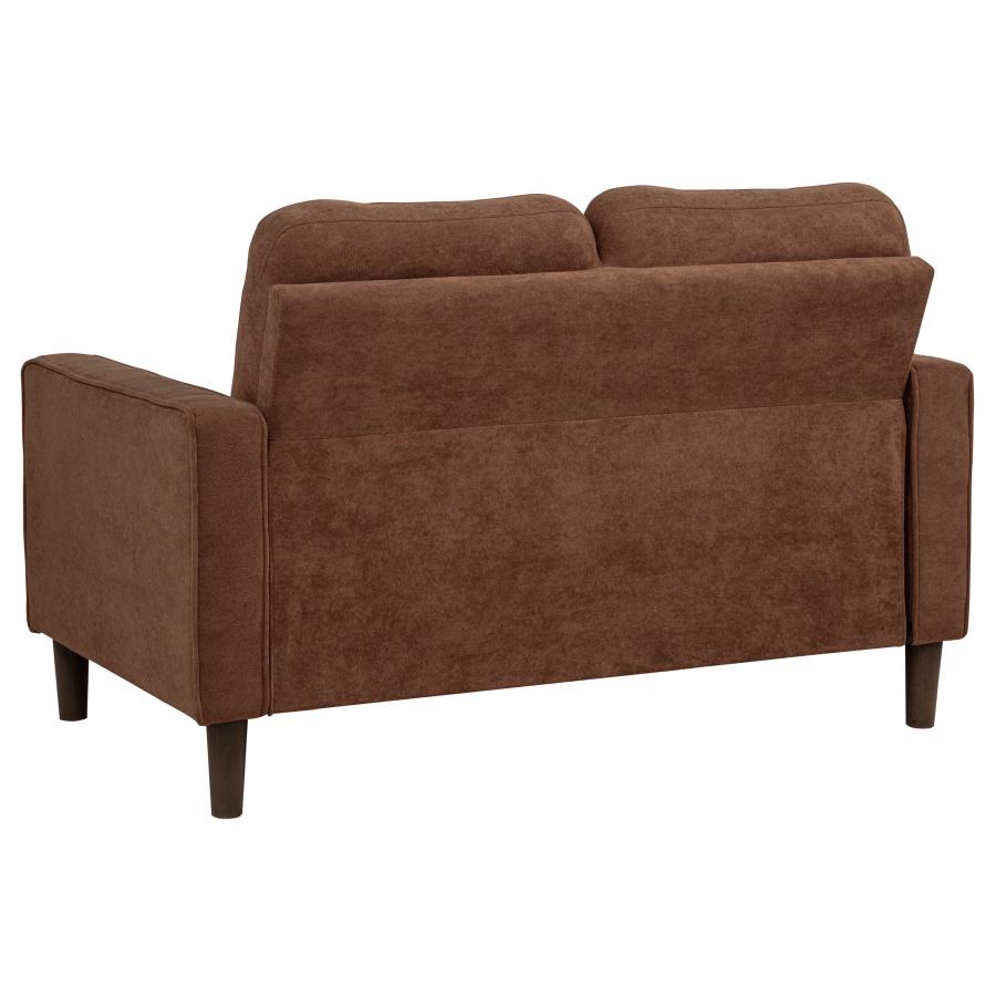 Home & Sleep Outlet - Bowen II 2-piece Fabric Upholstered Track Arm Sofa Set Rust