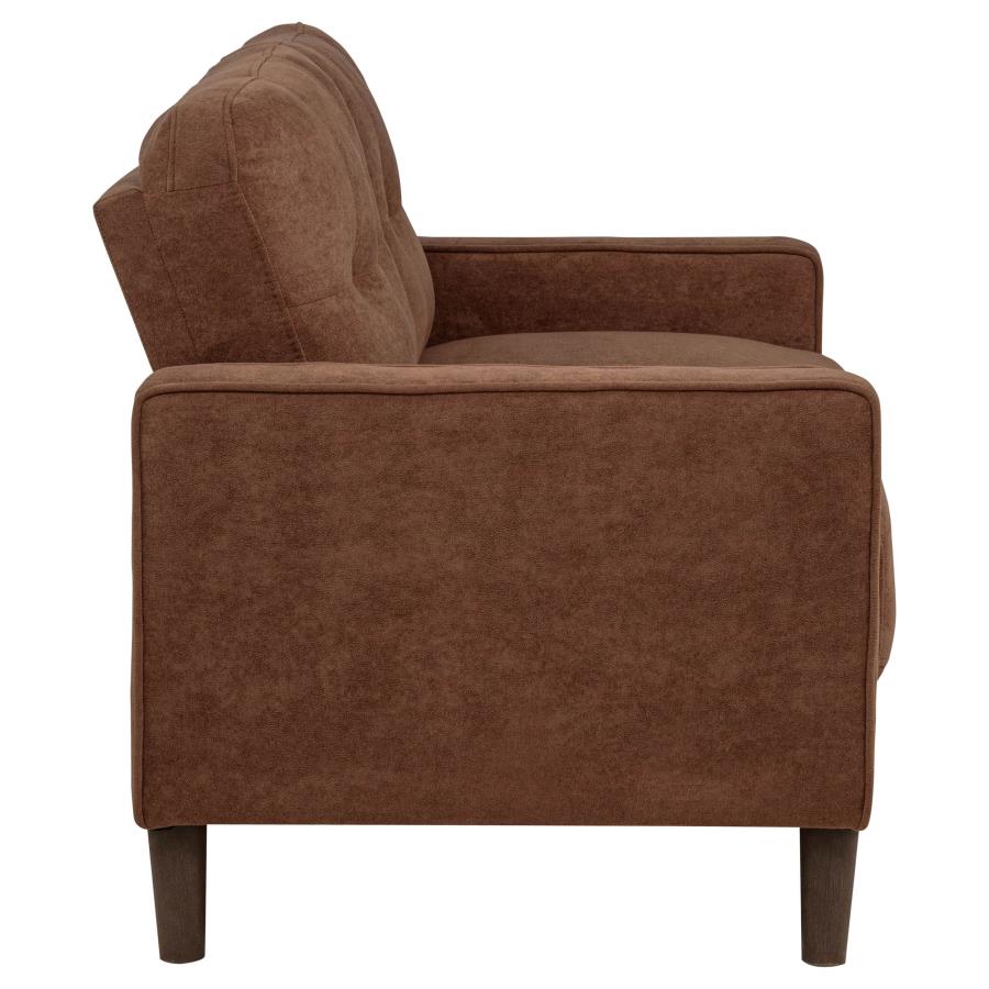 Home & Sleep Outlet - Bowen II 2-piece Fabric Upholstered Track Arm Sofa Set Rust