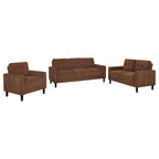 Home & Sleep Outlet - Bowen II 3-piece Fabric Upholstered Track Arm Sofa Set Rust