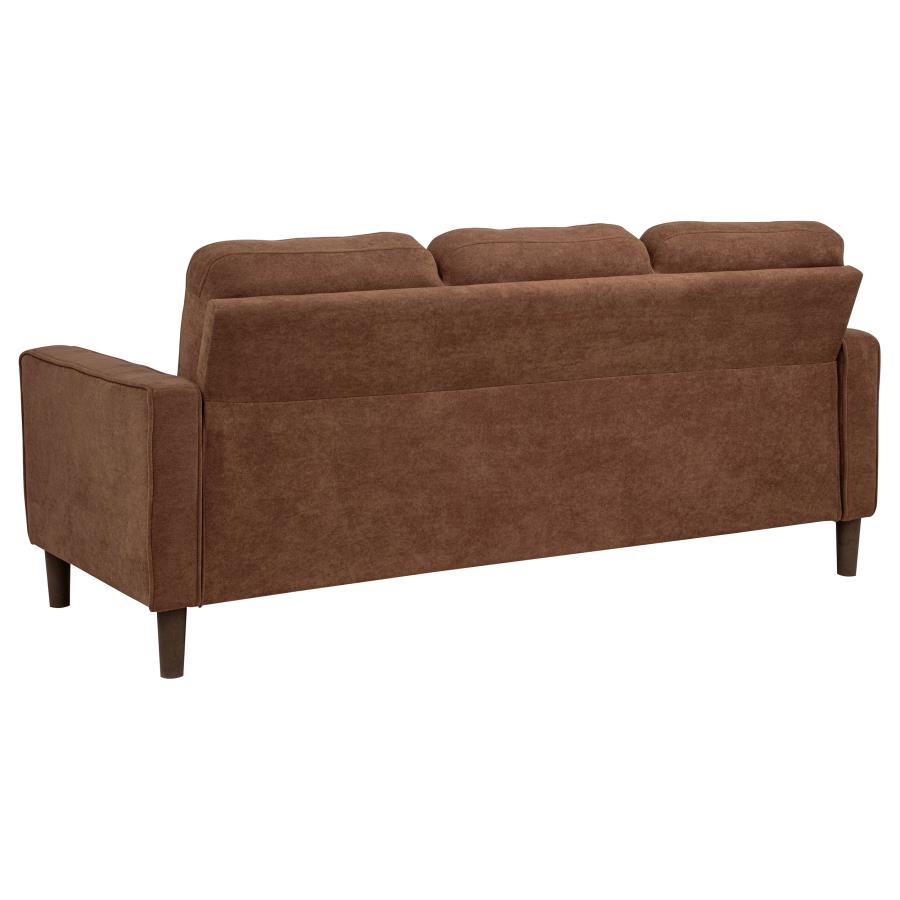 Home & Sleep Outlet - Bowen II 3-piece Fabric Upholstered Track Arm Sofa Set Rust