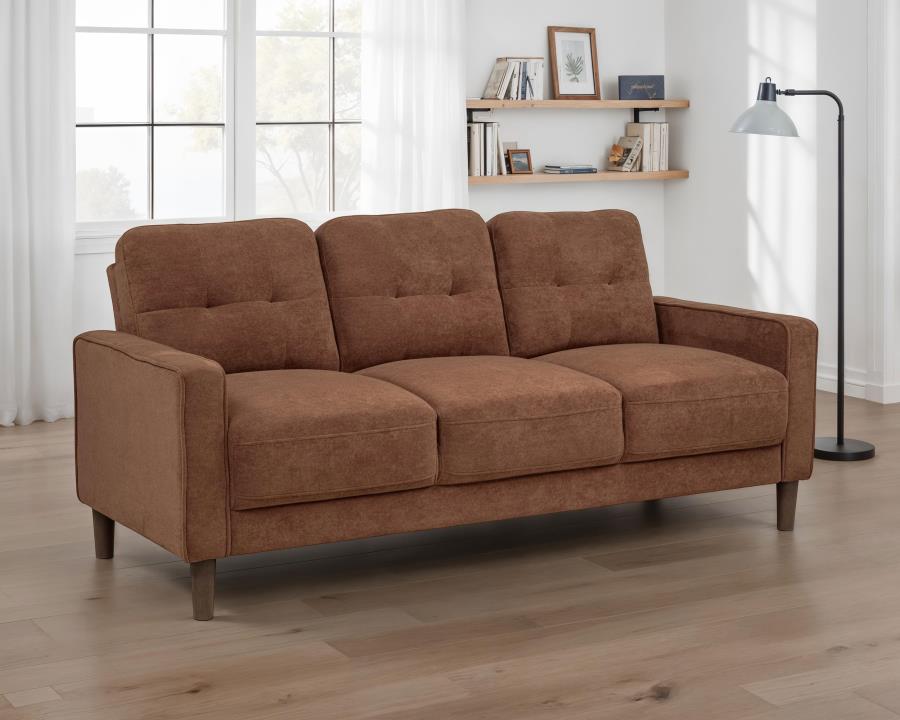 Home & Sleep Outlet - Bowen II Fabric Upholstered Track Arm Sofa Rust