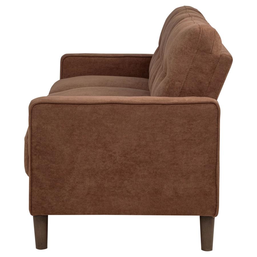 Home & Sleep Outlet - Bowen II Fabric Upholstered Track Arm Sofa Rust