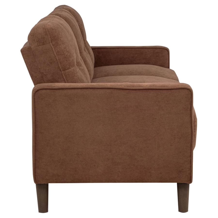 Home & Sleep Outlet - Bowen II Fabric Upholstered Track Arm Sofa Rust