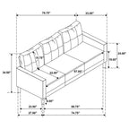 Home & Sleep Outlet - Bowen II Fabric Upholstered Track Arm Sofa Rust