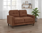 Home & Sleep Outlet - Bowen II Fabric Upholstered Track Arm Loveseat Rust