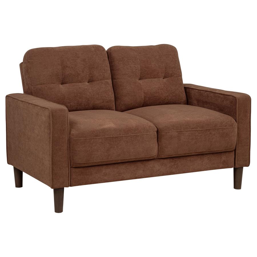 Home & Sleep Outlet - Bowen II Fabric Upholstered Track Arm Loveseat Rust