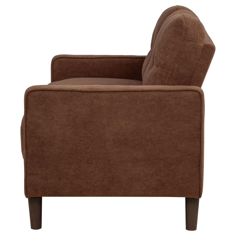 Home & Sleep Outlet - Bowen II Fabric Upholstered Track Arm Loveseat Rust