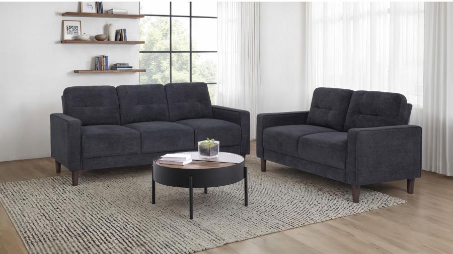 Home & Sleep Outlet - Bowen II 2-piece Upholstered Track Arm Sofa Set Steel Grey