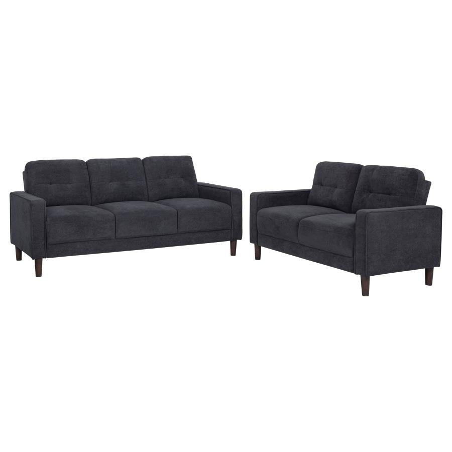 Home & Sleep Outlet - Bowen II 2-piece Upholstered Track Arm Sofa Set Steel Grey