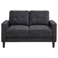 Bowen II 2-piece Upholstered Track Arm Sofa Set Steel Grey