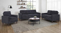 Home & Sleep Outlet - Bowen II 3-piece Upholstered Track Arm Sofa Set Steel Grey