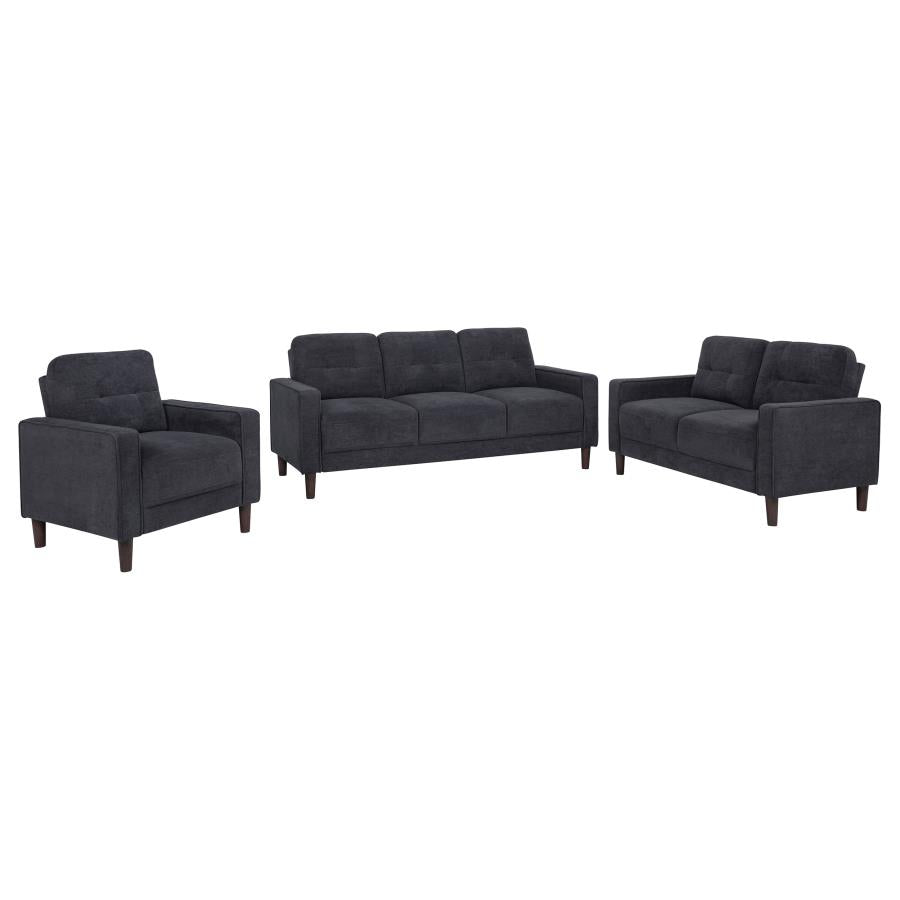 Home & Sleep Outlet - Bowen II 3-piece Upholstered Track Arm Sofa Set Steel Grey