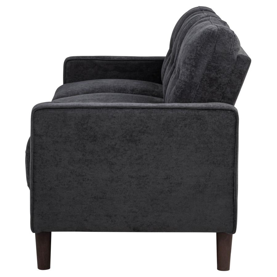Home & Sleep Outlet - Bowen II Fabric Upholstered Track Arm Sofa Steel Grey