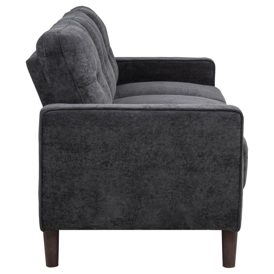 Home & Sleep Outlet - Bowen II Fabric Upholstered Track Arm Sofa Steel Grey