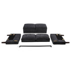 Home & Sleep Outlet - Bowen II Fabric Upholstered Track Arm Sofa Steel Grey