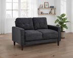 Home & Sleep Outlet - Bowen II Fabric Upholstered Track Arm Loveseat Steel Grey