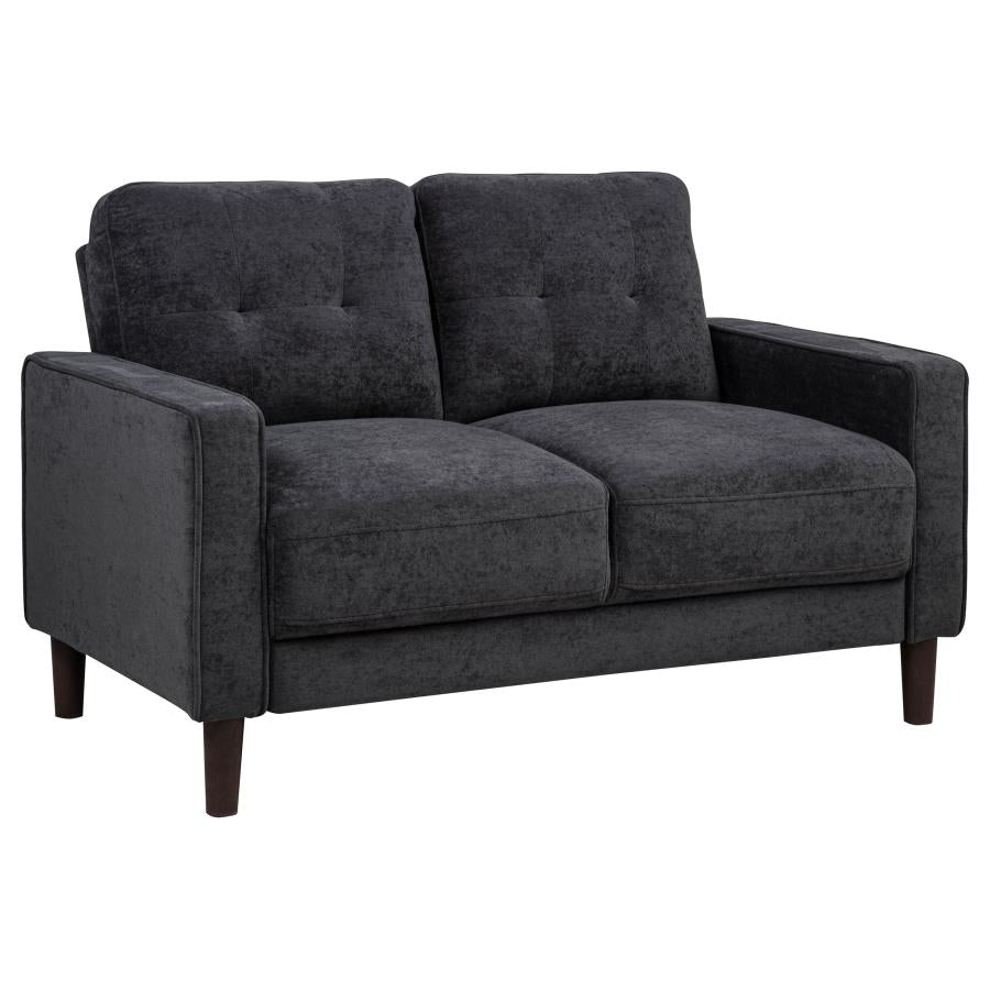 Home & Sleep Outlet - Bowen II Fabric Upholstered Track Arm Loveseat Steel Grey