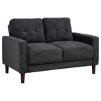 Home & Sleep Outlet - Bowen II Fabric Upholstered Track Arm Loveseat Steel Grey