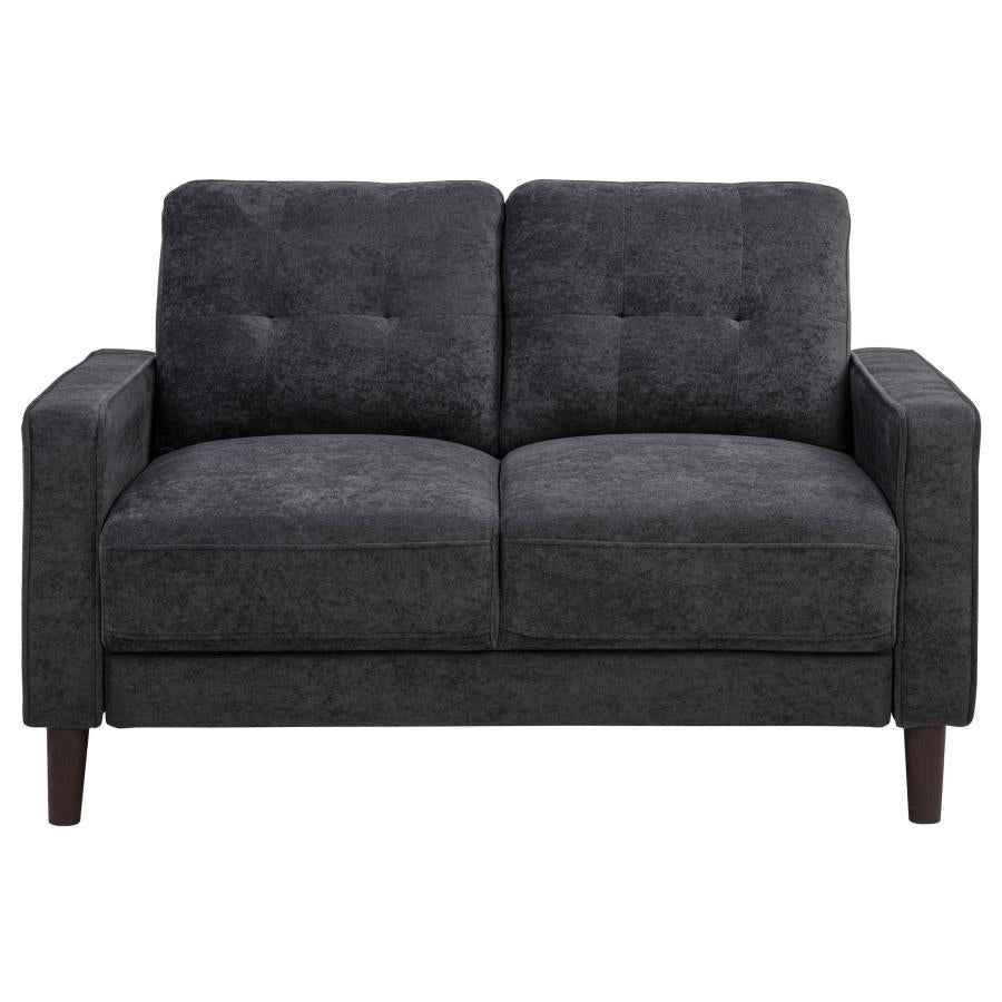 Bowen II Fabric Upholstered Track Arm Loveseat Steel Grey