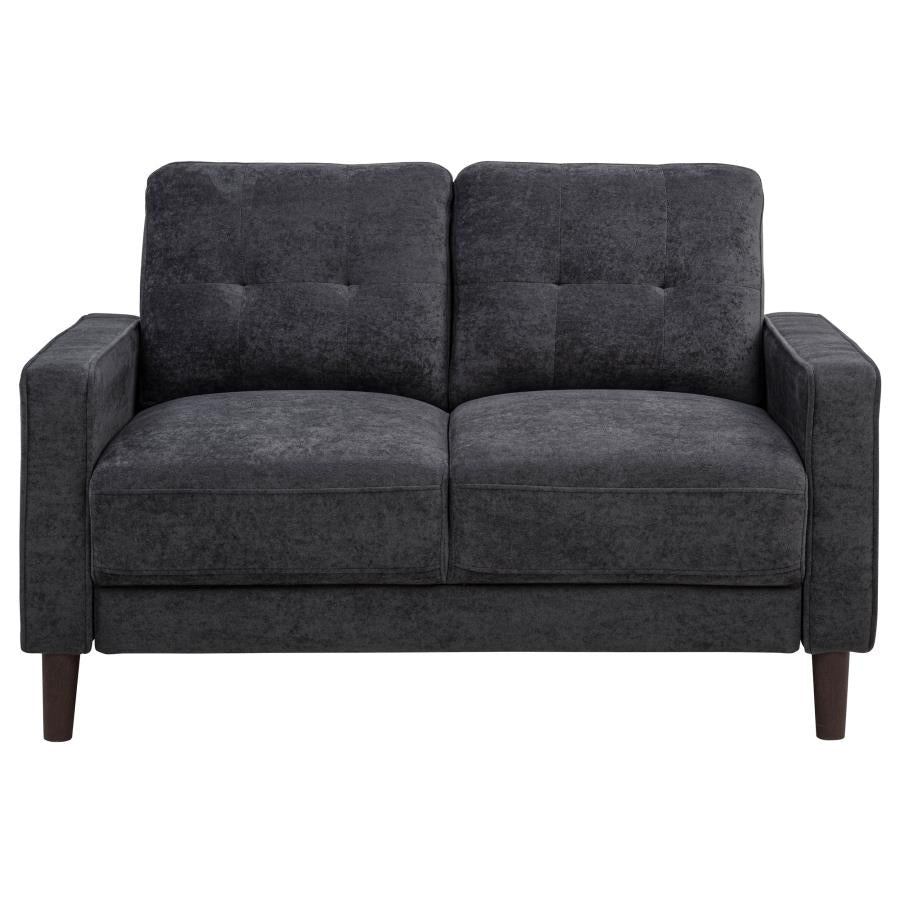 Home & Sleep Outlet - Bowen II Fabric Upholstered Track Arm Loveseat Steel Grey