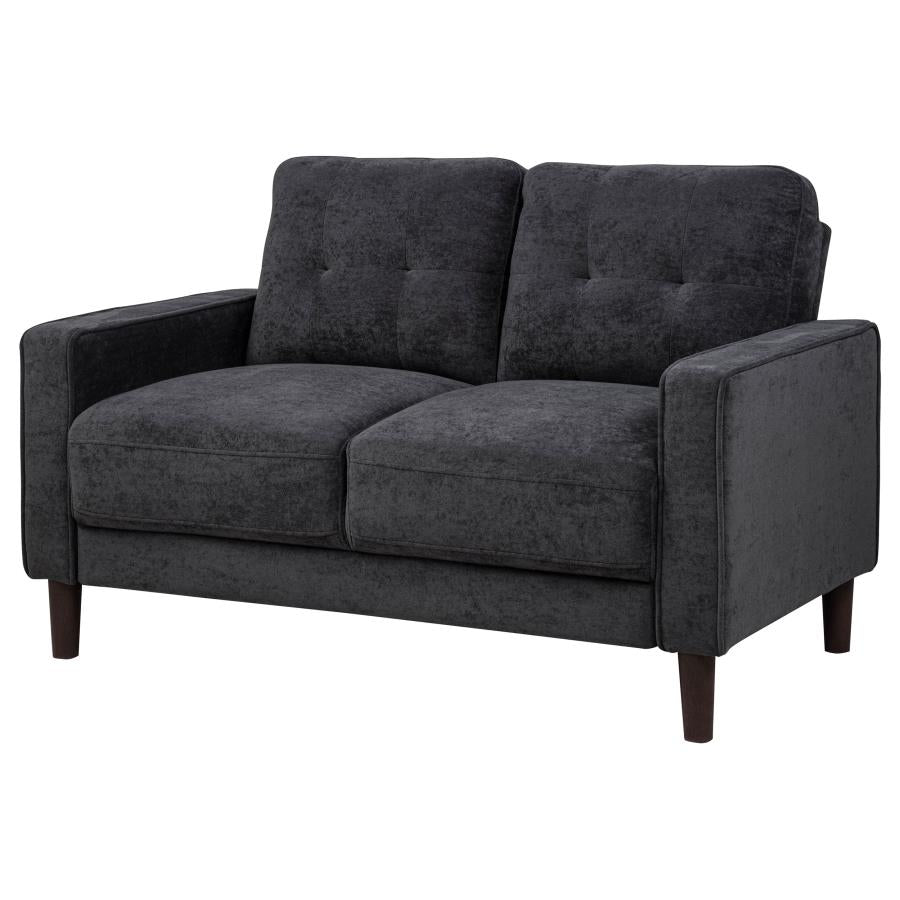 Home & Sleep Outlet - Bowen II Fabric Upholstered Track Arm Loveseat Steel Grey