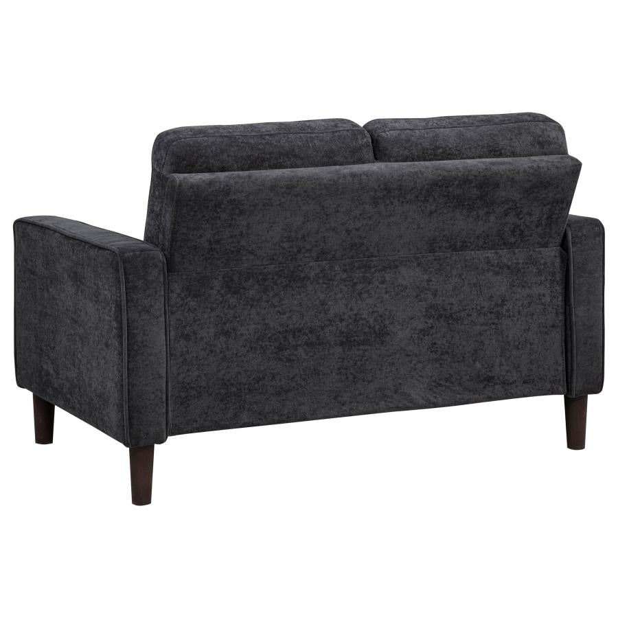Home & Sleep Outlet - Bowen II Fabric Upholstered Track Arm Loveseat Steel Grey