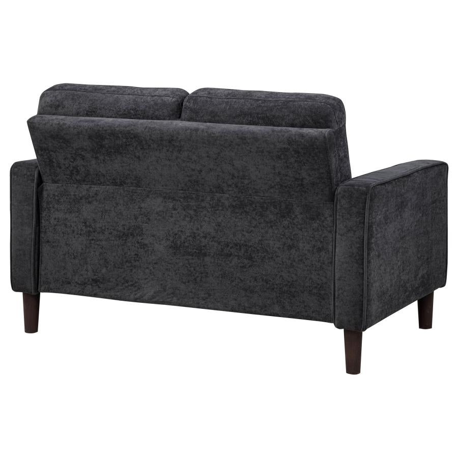 Home & Sleep Outlet - Bowen II Fabric Upholstered Track Arm Loveseat Steel Grey