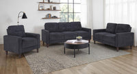Bowen II Fabric Upholstered Track Arm Loveseat Steel Grey