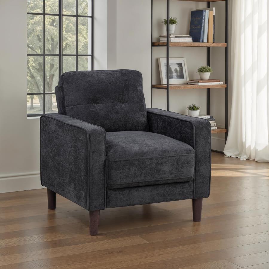 Home & Sleep Outlet - Bowen II Fabric Upholstered Track Arm Chair Steel Grey