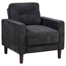 Bowen II Fabric Upholstered Track Arm Chair Steel Grey