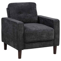 Bowen II Fabric Upholstered Track Arm Chair Steel Grey