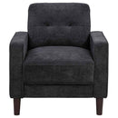 Bowen II Fabric Upholstered Track Arm Chair Steel Grey
