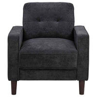 Bowen II Fabric Upholstered Track Arm Chair Steel Grey