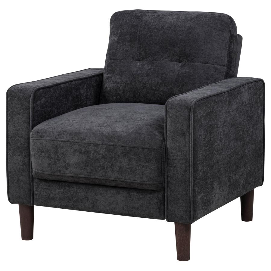 Home & Sleep Outlet - Bowen II Fabric Upholstered Track Arm Chair Steel Grey