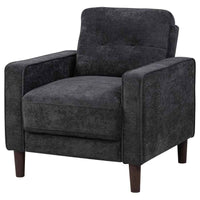 Bowen II Fabric Upholstered Track Arm Chair Steel Grey