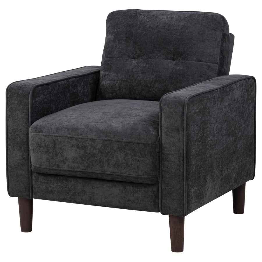 Bowen II Fabric Upholstered Track Arm Chair Steel Grey