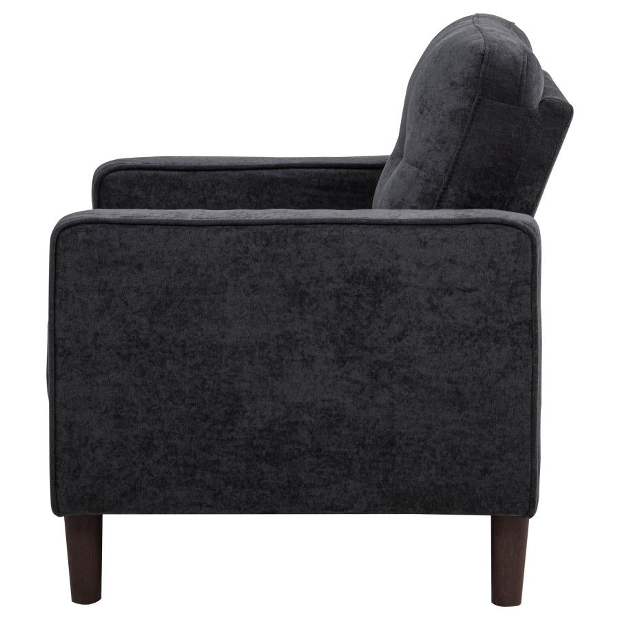 Home & Sleep Outlet - Bowen II Fabric Upholstered Track Arm Chair Steel Grey
