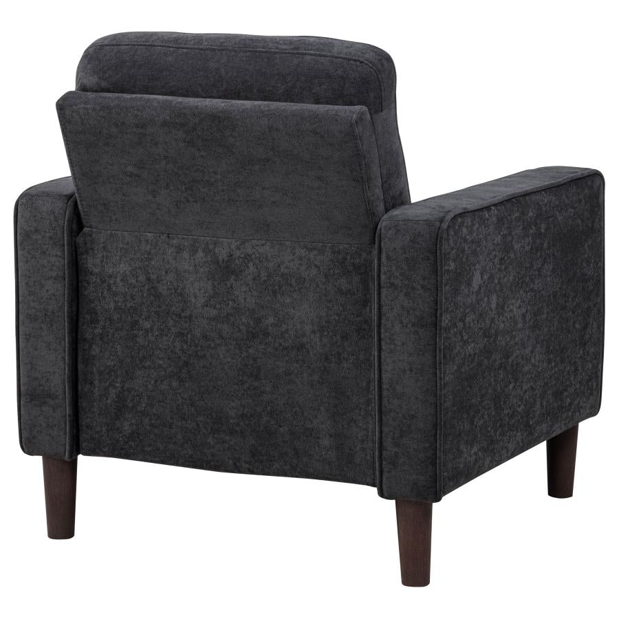 Home & Sleep Outlet - Bowen II Fabric Upholstered Track Arm Chair Steel Grey