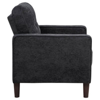 Bowen II Fabric Upholstered Track Arm Chair Steel Grey