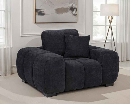 Octavia Upholstered Track Arm Accent Chair Black