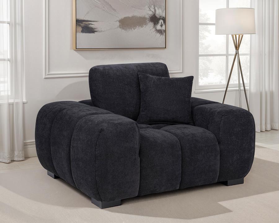 Home & Sleep Outlet - Octavia Upholstered Track Arm Accent Chair Black