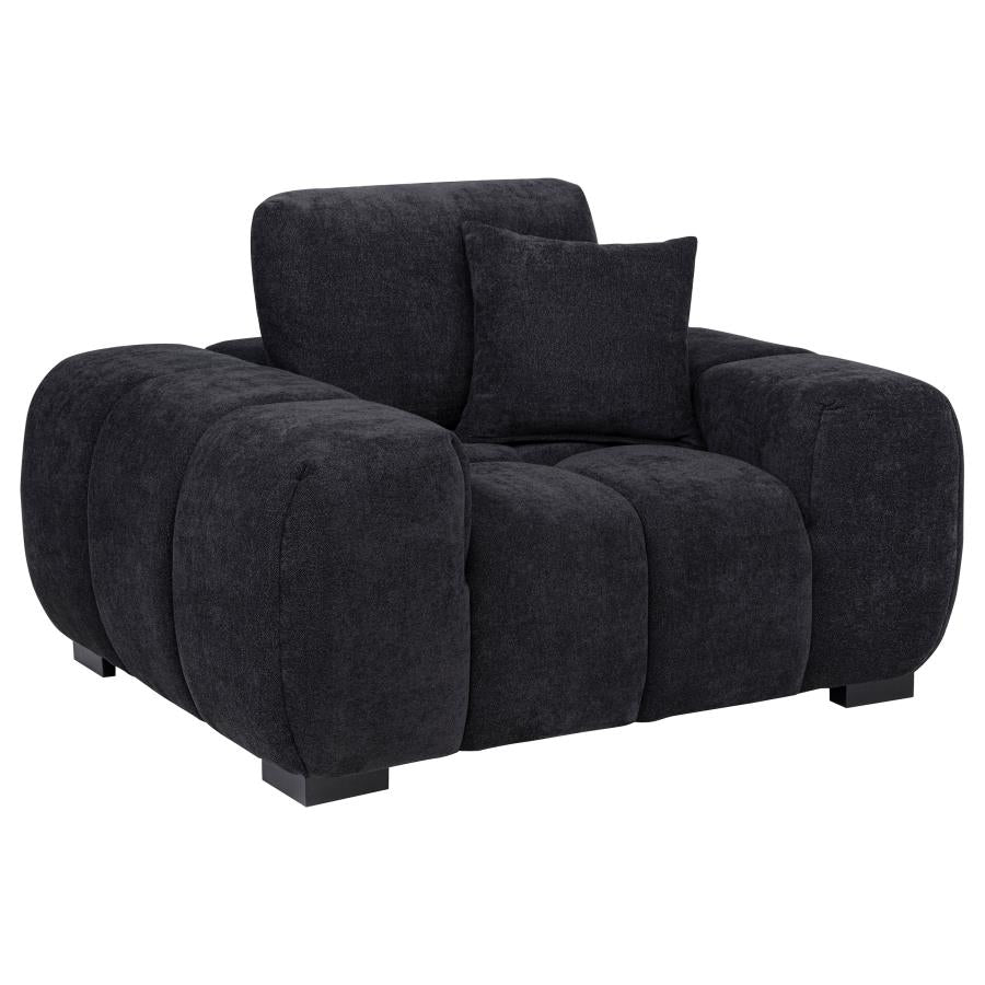 Home & Sleep Outlet - Octavia Upholstered Track Arm Accent Chair Black