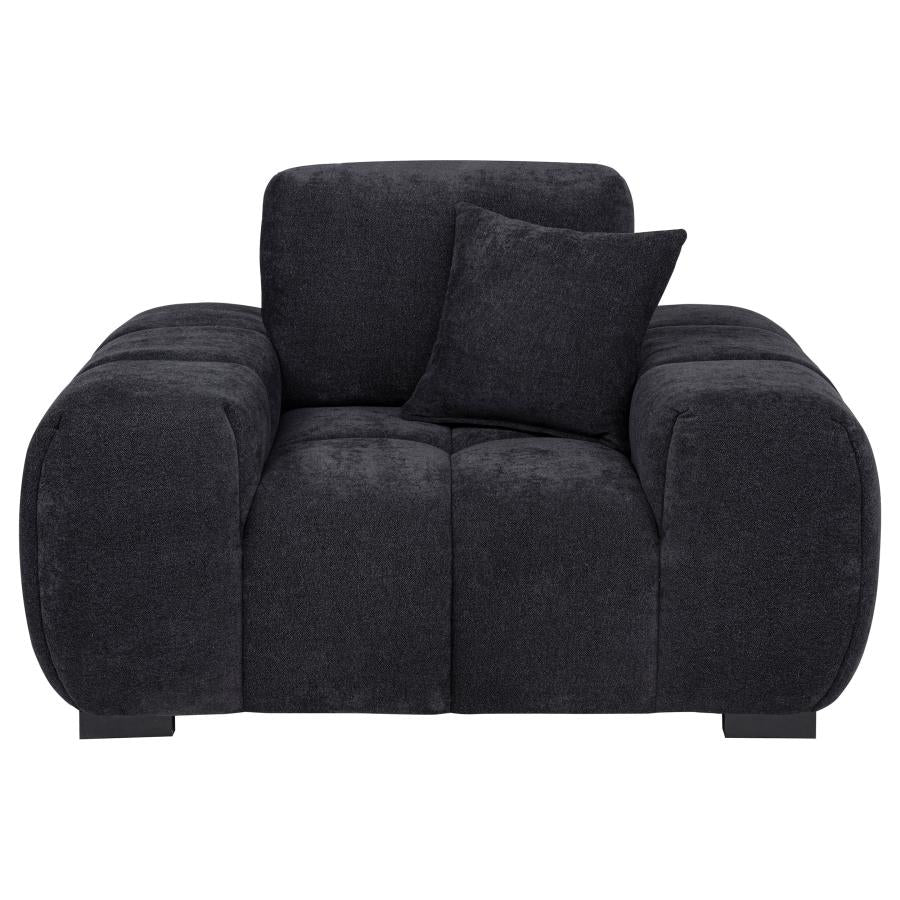 Home & Sleep Outlet - Octavia Upholstered Track Arm Accent Chair Black