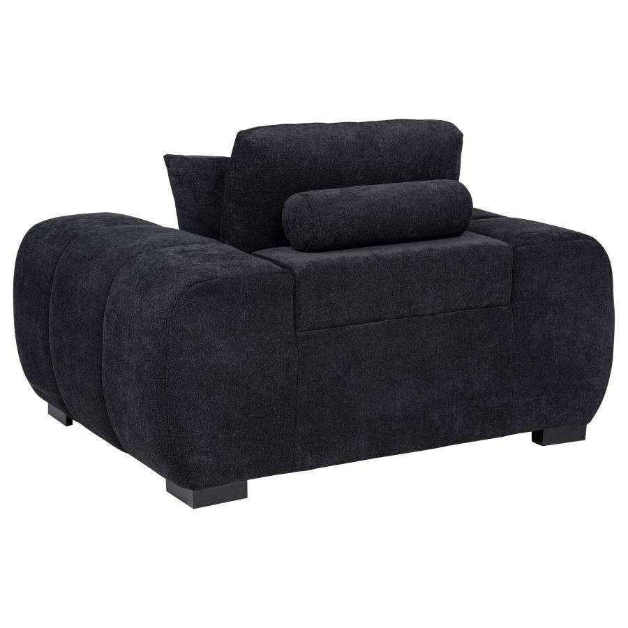 Home & Sleep Outlet - Octavia Upholstered Track Arm Accent Chair Black
