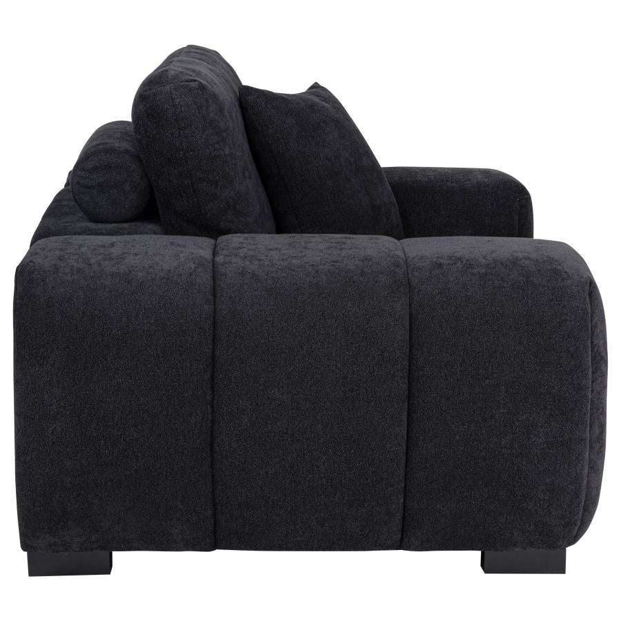 Home & Sleep Outlet - Octavia Upholstered Track Arm Accent Chair Black